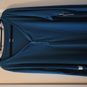 A.N.A BRAND WOMEN'S PLUS SIZE LONG SLEEVE TEAL RIBBED TOP SIZE 2X